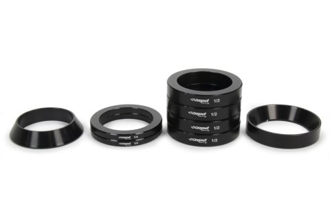 Axle Spacer Kit - Two 0.25 / Four 0.5 in Straight - One 0.500 in Male Cone - One 0.625 in Female Cone - Aluminum - 31-Spline - Midget - Kit