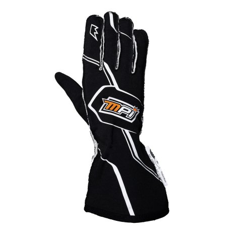 Driving Gloves - SFI 3.3/5 - Double Layer - Nomex - Padded Palm - Black / White - X-Small - Pair