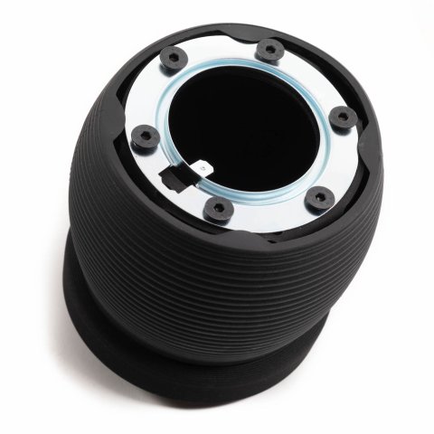 Steering Wheel Adapter - MPI Wheel to OE Column - Hardware / Hub - Aluminum / Rubber - Matte Black Trim - GM / Mopar / Studebaker - Kit