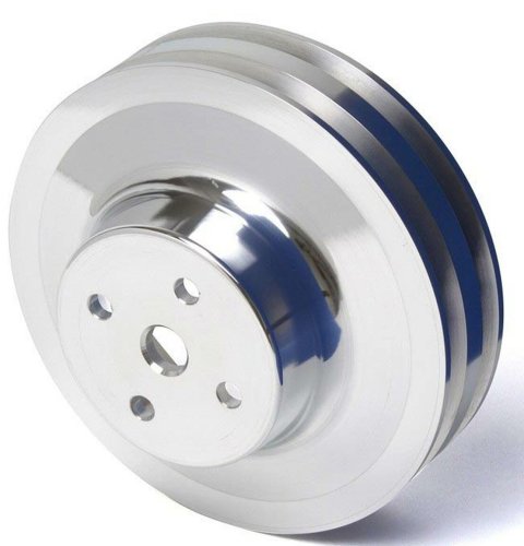 Water Pump Pulley - V-Belt - 2 Groove - 6.75 in Diameter - Aluminum - Clear Powder Coat - Mopar B / RB-Series / 426 Hemi - Each