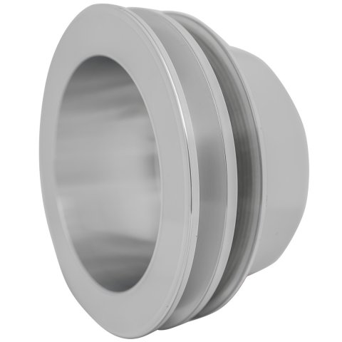 Crankshaft Pulley - V-Belt - 2 Groove - 5.5 in Diameter - Hardware Included - Aluminum - Clear Powder Coat - Small Block Ford 1965-69 - Each