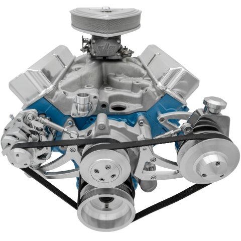 Pulley Kit - Ultra - 6-Rib Serpentine - Aluminum - Clear Powder Coat - Ford FE-Series - Kit