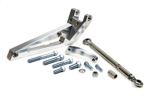 Alternator Bracket - Deluxe - Driver Side - High Mount - Head Mount - Aluminum - Clear Powder Coat - Short Water Pump - GM 10SI Alternators - Big Block Chevy - Kit