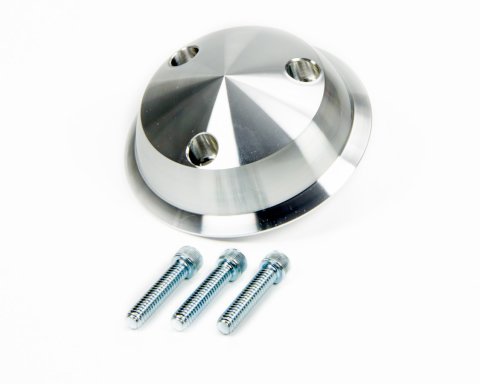 Power Steering Pulley Cover - Aluminum - Clear Powder Coat - March Power Steering Pulleys - Each