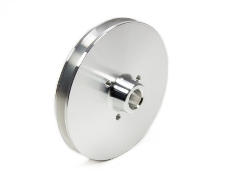 Power Steering Pump Pulley - V-Belt - 1 Groove - Press-On - 5.75 in Diameter - Aluminum - Clear Powder Coat - Short Water Pumps - GM Pumps - Each