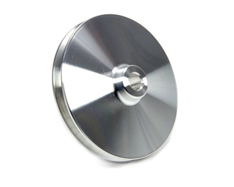Power Steering Pump Pulley - V-Belt - 1 Groove - Bolt-On - 5.75 in Diameter - Aluminum - Clear Powder Coat - Long Water Pump - GM Pumps - Each