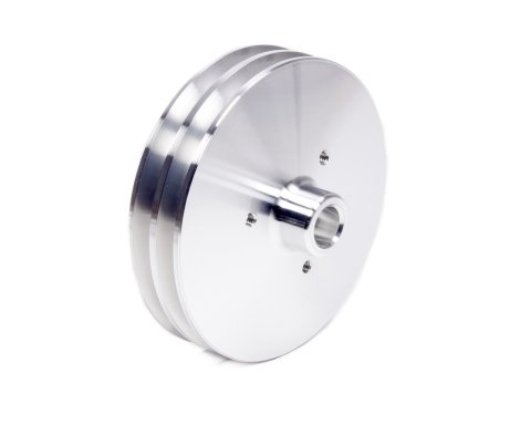 Power Steering Pump Pulley - V-Belt - 2 Groove - Press-On - 5.75 in Diameter - Aluminum - Clear Powder Coat - GM Pumps - Each