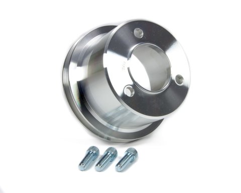 Crankshaft Pulley - Performance Ratio - V-Belt - 1 Groove - 5.5 in Diameter - Hardware Included - Aluminum - Clear Powder Coat - Long Water Pump - Big Block Chevy - Each