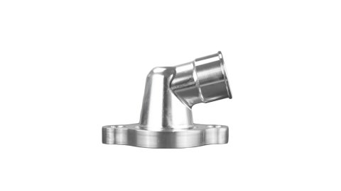 Water Neck - 15 Degree - 1-1/2 in ID Hose Barb - O-Ring / Hardware Included - Aluminum - Clear Anodized - GM LS-Series - Each