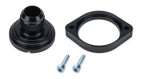 Water Neck - Straight - 16 AN Male - O-Ring / Hardware Included - Aluminum - Black Anodized - GM LS-Series - Each