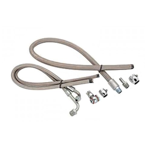 Power Steering Hose Kit - Reusable Ends - Braided Stainless - GM Steering Box Pre 1978 - GM Power Steering Pump - Kit