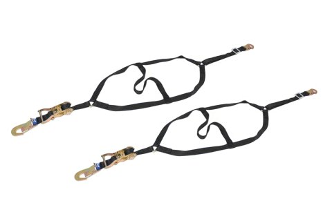 Wheel Net - 1 in Webbing - Flat Snap Hooks - Nylon / Steel - Black / Zinc Oxide - Dragster Front Wheels - Pair