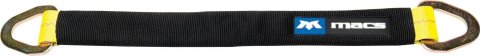 Axle Strap - 2 in Wide - 24 in Long - 10000 lb Capacity - Delta Rings - Sleeved - Polyester - Black / Yellow - Each