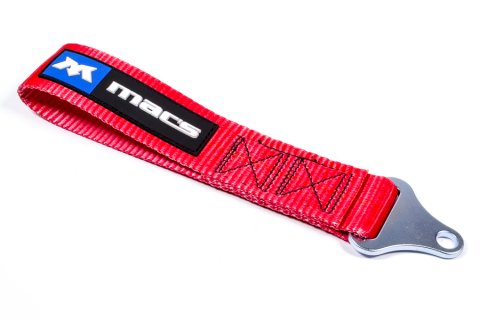 Tow Loop - Soft-Touch - Bolt-On - 12-1/2 in Long - 10000 lb Webbing - 7/16 in Mount - Nylon - Red - Mac's Logo - Each