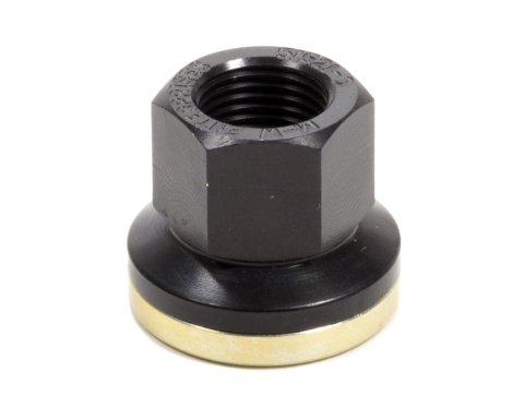 Lug Nut - Encapsulated - 5/8-18 in Right Hand Thread - 13/16 in Hex Head - 3/8 in Grip - Flat Seat - Open End - Aluminum - Black / Gold Anodized - Each