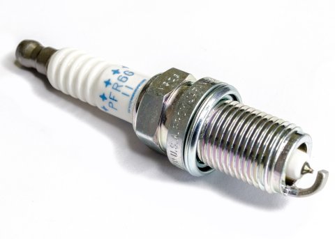 Spark Plug - NGK Laser Platinum - 14 mm Thread - 0.749 in Reach - Gasket Seat - Stock Number 5555 - Resistor - Each