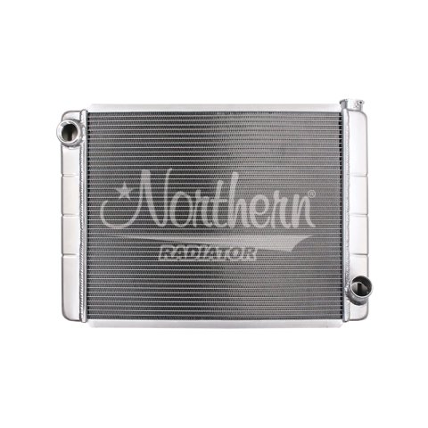 Radiator - Race Pro - 28 in W x 19 in H x 3.125 in D - Single Pass - Driver Side Inlet - Passenger Side Outlet - Aluminum - Natural - Each