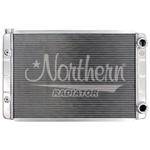 Radiator - Dual Pass - 31 in W x 19 in H x 3.125 in D - Passenger Side Inlet / Outlet - Aluminum - Natural - Automatic - GM - Each