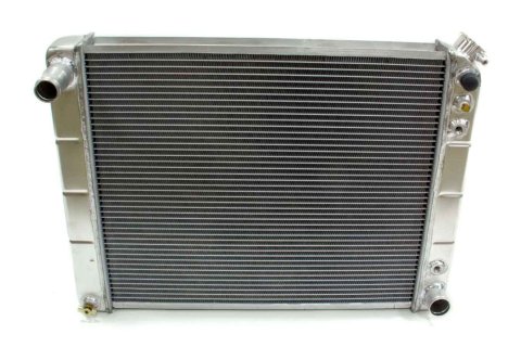 Radiator - 25.375 in W x 18.625 in H x 3.125 in D - Passenger Side Inlet - Driver Side Outlet - Aluminum - Natural - Automatic - GM 1966-88 - Each