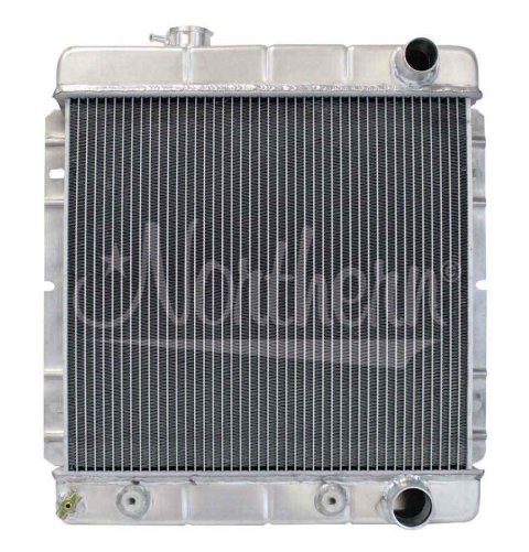 Radiator - 18.5 in W x 20.25 in H x 3.125 in D - Passenger Side Inlet - Passenger Side Outlet - Aluminum - Natural - Automatic - Ford Mustang 1964-66 - Each