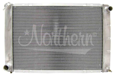 Radiator - 29 in W x 18.875 in H x 3.125 in D - Passenger Side Inlet - Driver Side Outlet - Aluminum - Natural - Manual - Ford Mustang 1980-93 - Each