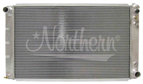Radiator - 33 in W x 18.125 in H x 3.125 in D - Passenger Side Inlet - Driver Side Outlet - Aluminum - Natural - Automatic - GM Fullsize Truck 1973-91 - Each