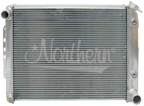 Radiator - 25.875 in W x 18.875 in H x 3.125 in D - Passenger Side Inlet - Driver Side Outlet - Aluminum - Natural - Automatic - GM F-Body 1967-69 - Each