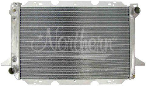 Radiator - Muscle Car - 31.375 in W x 18.5 in H x 3.125 in D - Passenger Side Inlet - Driver Side Outlet - Aluminum - Natural - Ford 1987-95 - Each