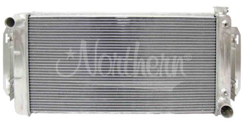 Radiator - 36 in W x 16 in H x 3.125 in D - Driver Side Inlet - Passenger Side Outlet - Aluminum - Natural - GM Fullsize Car 1955-57 - Each