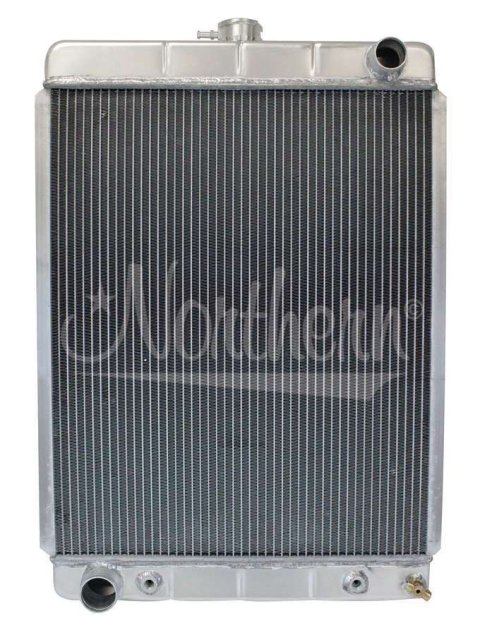 Radiator - Hotrod - 27 in W x 19.75 in H x 3.125 in D - Passenger Side Inlet - Driver Side Outlet - Aluminum - Natural - Universal - Each