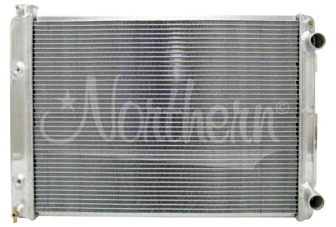 Radiator - Muscle Car - 27.75 in W x 18.5 in H x 3.125 in D - Passenger Side Inlet - Driver Side Outlet - Aluminum - Natural - GM LS-Series - Chevy F-Body 1967-69 - Each