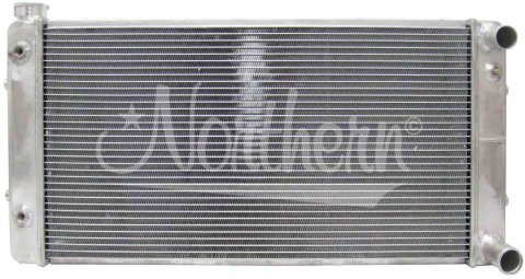 Radiator - 31 in W x 15.25 in H x 3 in D - Passenger Side Inlet - Passenger Side Outlet - Aluminum - Natural - GM LS-Series - GM Fullsize Car 1955-57 - Each