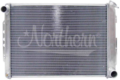 Radiator - 27.75 in W x 18.625 in H - Driver Side Inlet - Passenger Side Outlet - Aluminum - Natural - Manual - Big Block Chevy - GM F-Body 1967-69 - Each