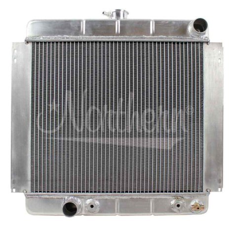 Radiator - 19.75 in W x 21.875 in H x 2.5 in D - Passenger Side Inlet - Driver Side Outlet - Aluminum - Natural - Automatic - Ford Mustang 1967-70 - Each
