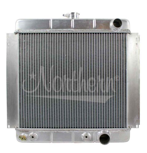 Radiator - 19.75 W x 21.875 H x 2.5 D in - Passenger Side Inlet - Passenger Side Outlet - Aluminum - Natural - Ford 1964-73 - Each