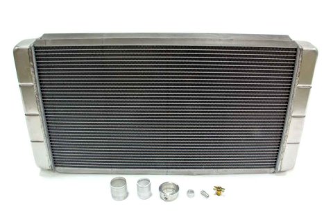 Radiator - 30.875 in W x 16.5 in H x 3.125 in D - Weld-On Side Inlet - Weld-On Side Outlet - Aluminum - Natural - Each