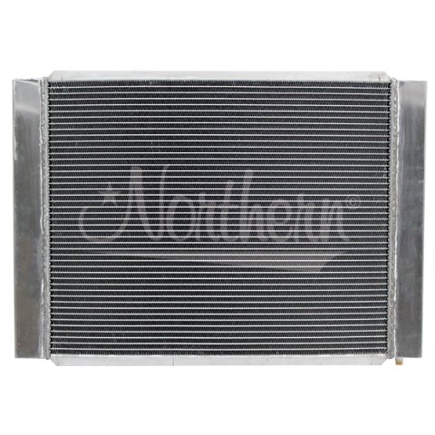 Radiator - Custom - 27.25 in W x 19.625 in H x 4.25 in D - Weld-On Inlet - Weld-On Outlet - Aluminum - Natural - Kit