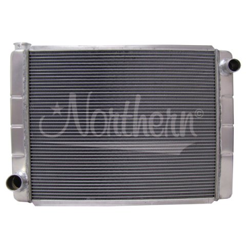 Radiator - 28 in W x 19 in H x 3.125 in D - Passenger Side Inlet - Driver Side Outlet - Aluminum - Natural - Kit