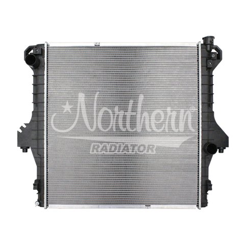 Radiator - 27 in W x 29.25 in H x 1.625 in D - Driver Side Inlet - Passenger Side Outlet - Aluminum / Plastic - Natural / Black - 5.9 / 6.7 L - Dodge Ram Fullsize Truck 2003-09 - Each