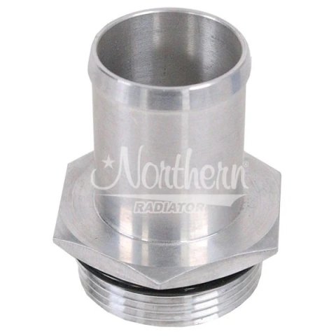 Fitting - Adapter - Straight - 1-5/8 in Male O-Ring to 1-1/4 in Hose Barb - Aluminum - Clear Anodized - Radiators - Each