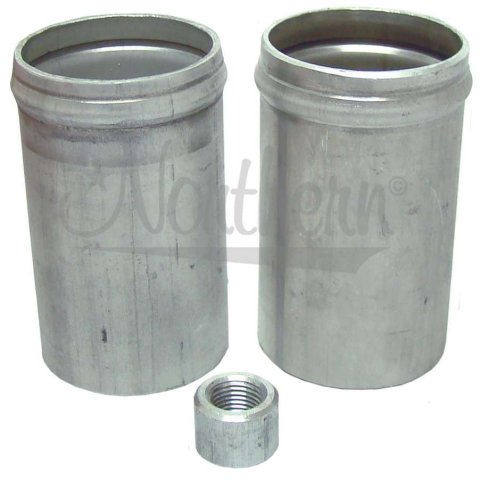 Radiator Modification Kit - Hose Connections / Weld-In Bung - Aluminum - Natural - LS Swap - Kit