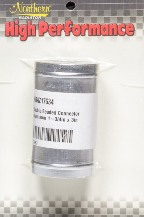 Fitting - Adapter - Straight - 1-3/4 in Hose Barb to 1-3/4 in Hose Barb - 3 in Long - Double Bead - Aluminum - Natural - Each