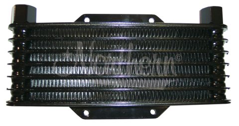 Fluid Cooler - High Efficiency - 7.5 x 4 x 1.25 in - 1/2 in NPT Inlet / Outlet - Plate and Fin - Hardware Included - Aluminum - Black Paint - Universal - Kit