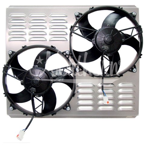 Electric Cooling Fan - Dual - 11 in Fans - 12V - 18.125 x 22.375 x 4.375 in Shroud - Kit