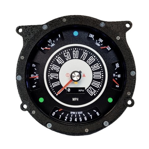 Gauge Kit - Direct-Fit - Fuel Level / Oil Pressure / Speedometer / Tachometer / Voltmeter / Water Temperature - Black Face - Ford Fullsize Truck / Compact SUV 1961-77 - Kit
