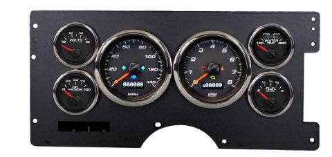 Gauge Kit - Performance - Analog - Fuel Level / Oil Pressure / Speedometer / Voltmeter / Water Temperature - Black Face - Fullsize Chevy Truck 1988-94 - Kit