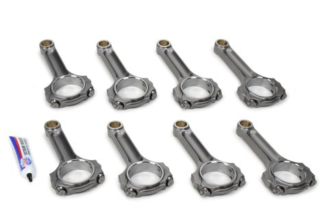 Connecting Rod - Ultra Light Series - I Beam - 6.000 in Long - Bushed - 3/8 in Cap Screws - ARP2000 Bolt - Forged - Steel - Small Block Chevy - Set of