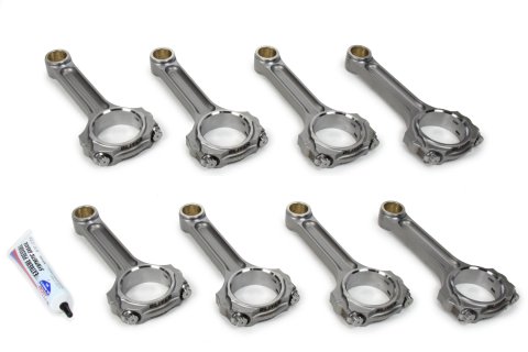 Connecting Rod - Light Series - I Beam - 6.200 in Long - Bushed - 7/16 in Cap Screws - ARPL19 Bolt - Forged - Steel - Small Block Chevy - Set of 8
