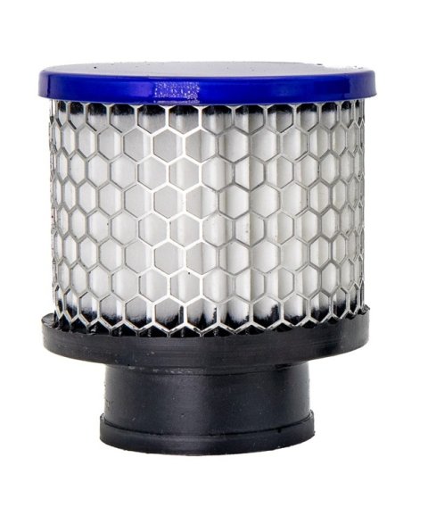 Breather - Clamp-On - Round - 1.38 in OD Tube - Reusable - Aluminum - Blue Powder Coat - Each