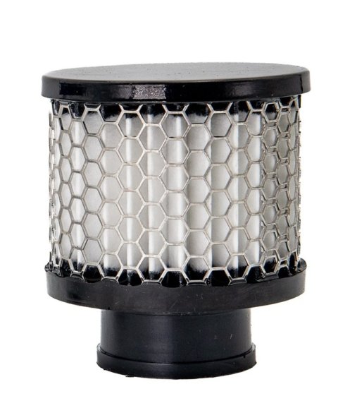Breather - Clamp-On - Round - 1.38 in OD Tube - Reusable - Aluminum - Black Powder Coat - Each